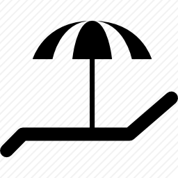 沙滩椅和太阳伞