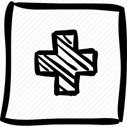方格按钮药房十字手绘画符号