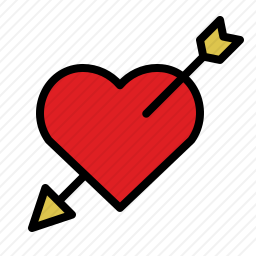 箭头刺中<em>爱心</em>