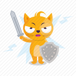 拿着武器的猫咪