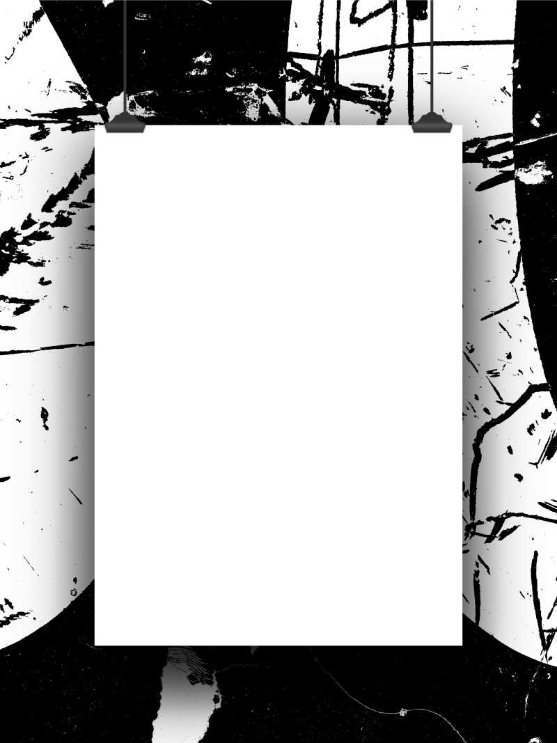 黑色和白色抽象艺术背景空白框