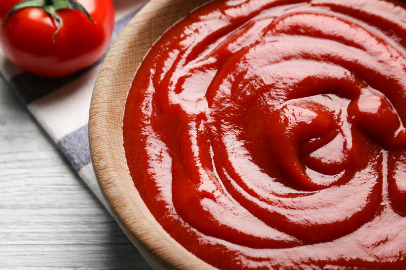 碗里美味的番茄酱特写