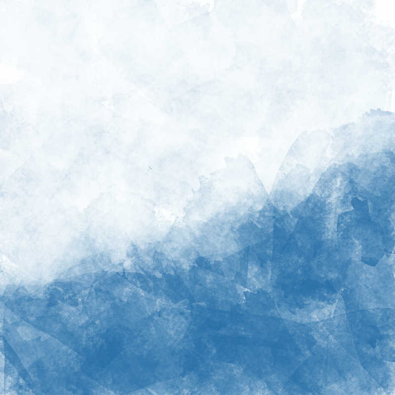 以白色与蓝色为主色调的水彩画