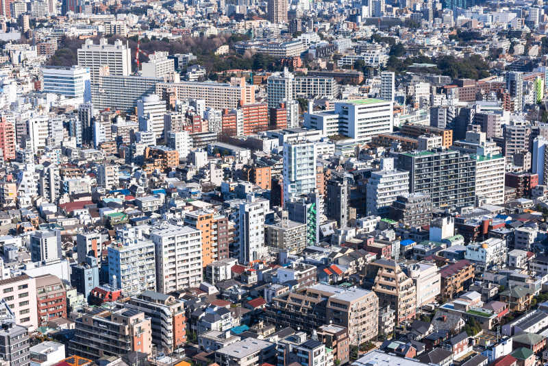 日本东京住宅区全景