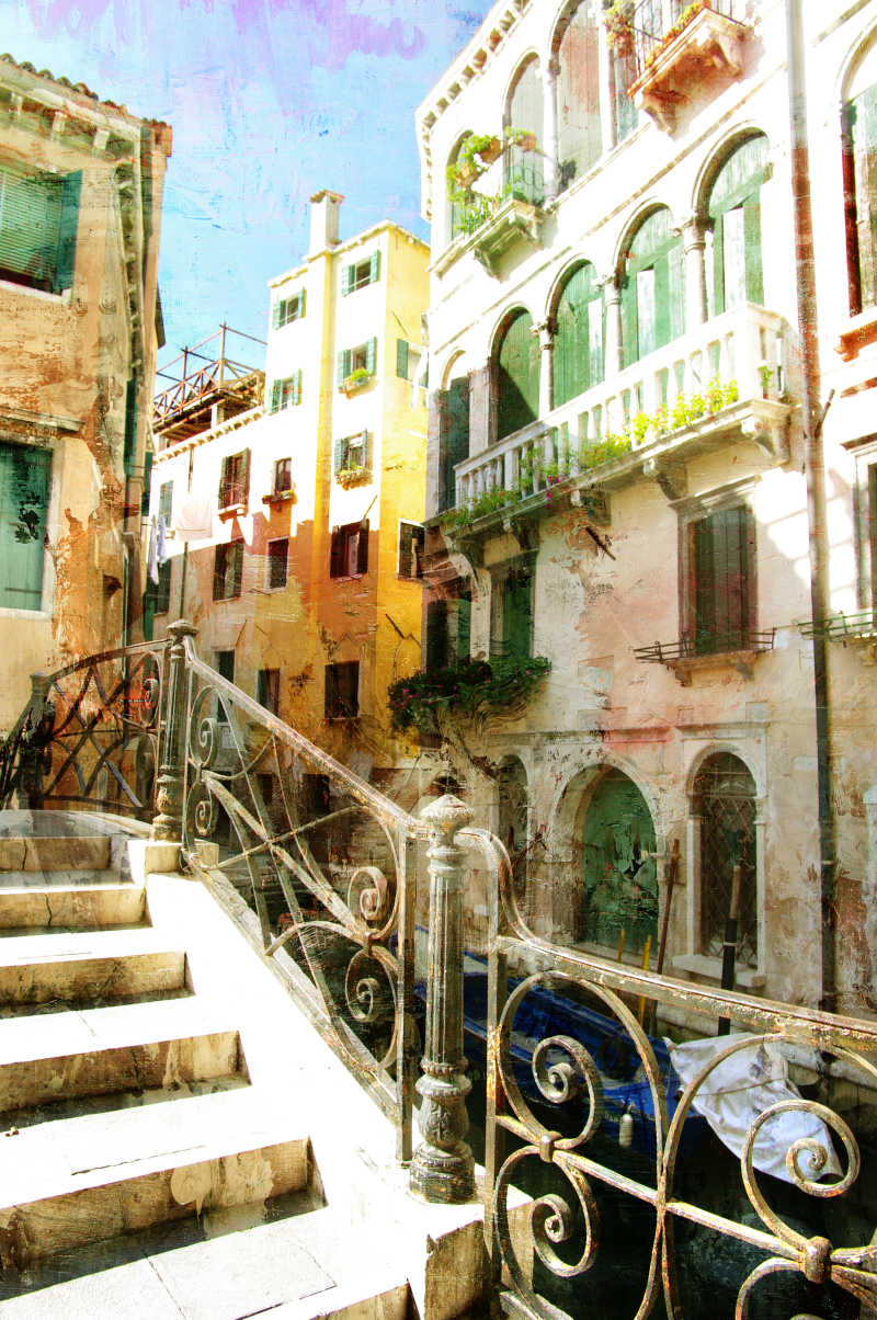 美丽的威尼斯画-油画风格
