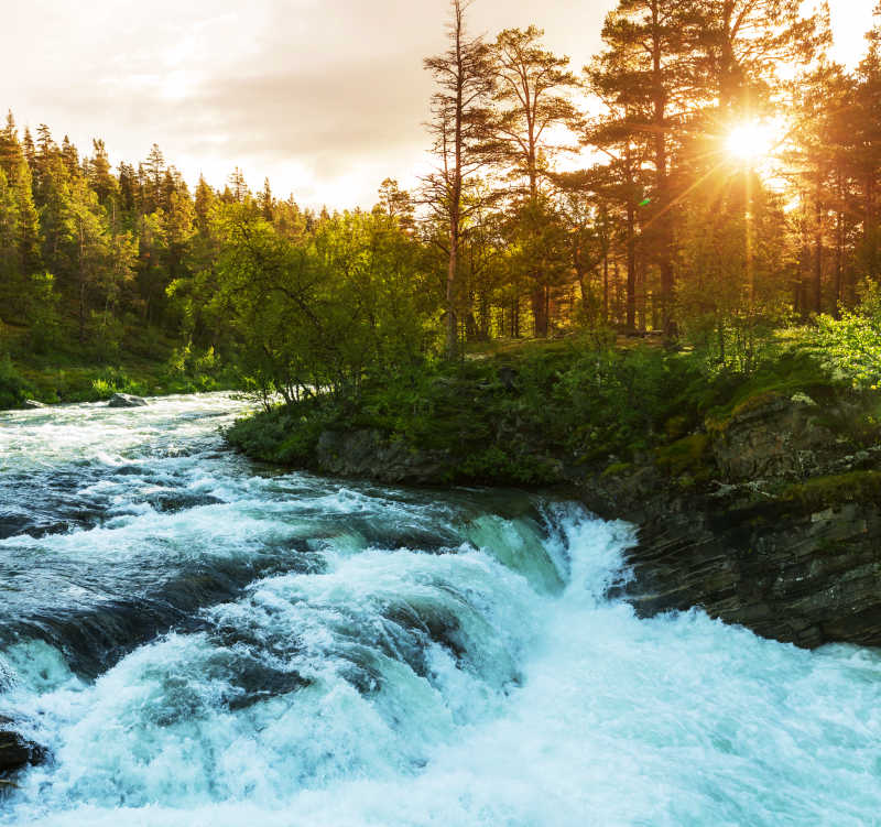 美丽的挪威的河流
