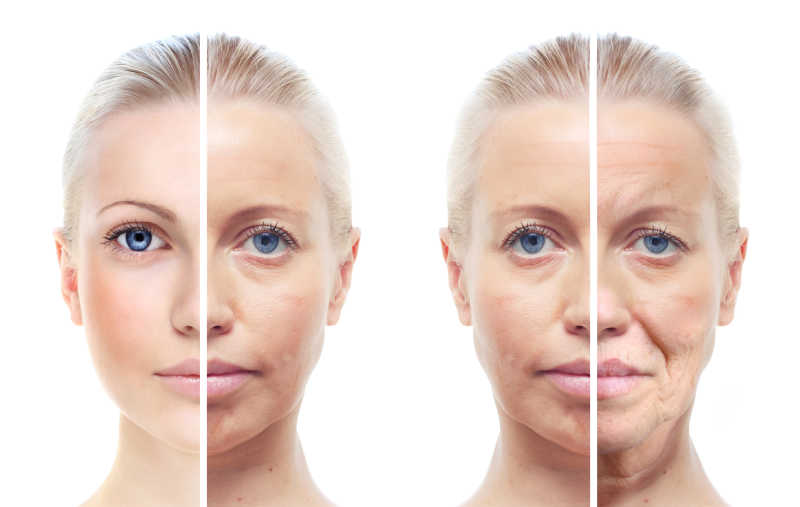 不同年龄段女人的画像皮肤护理的状态不同