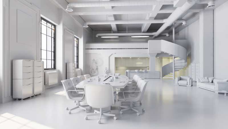白色会议室办公空间