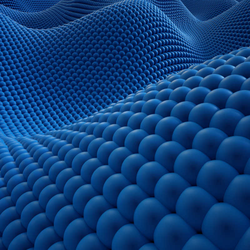 三维蓝色球形波浪壁纸背景