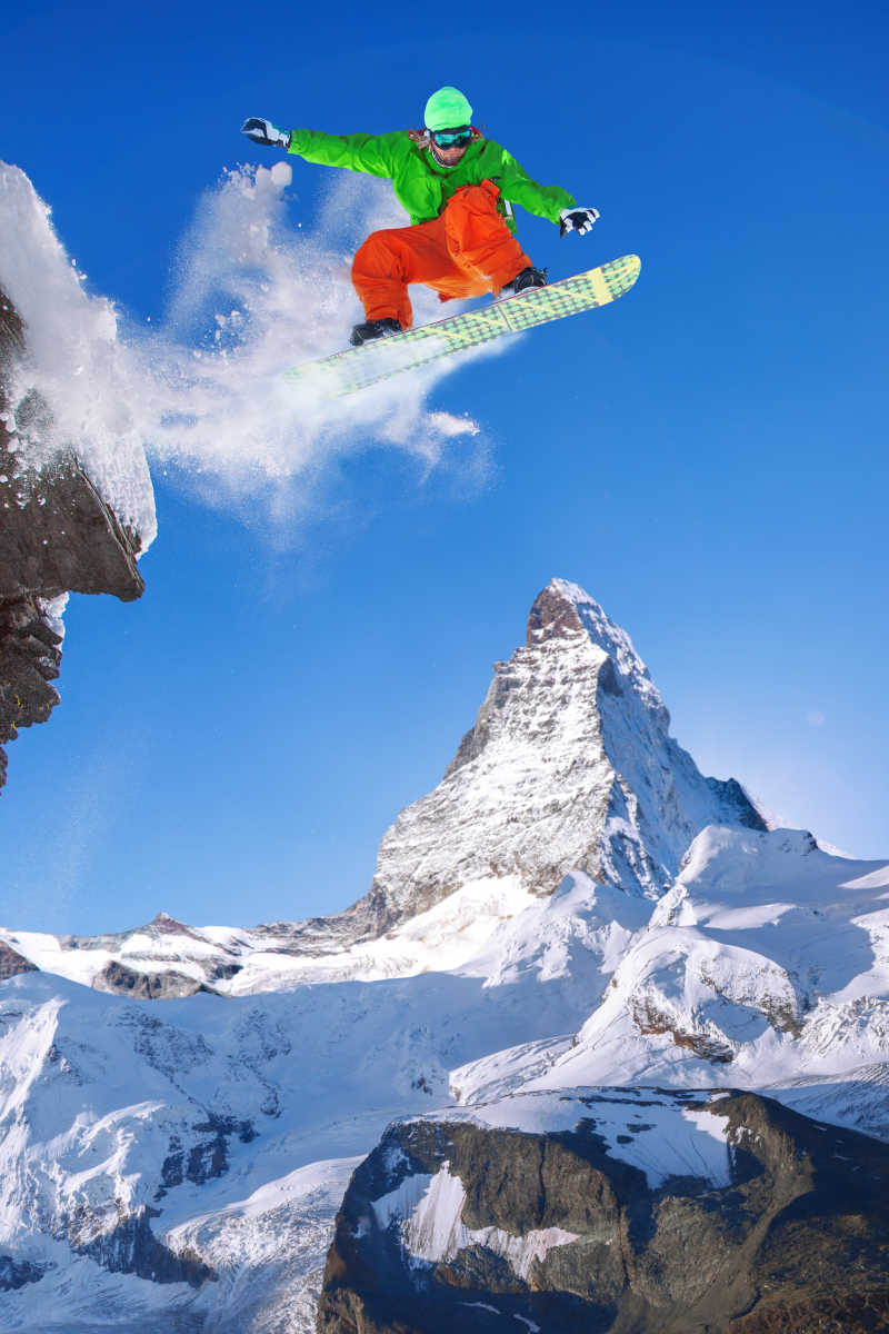 瑞士宏峰峰滑雪跳跃打击