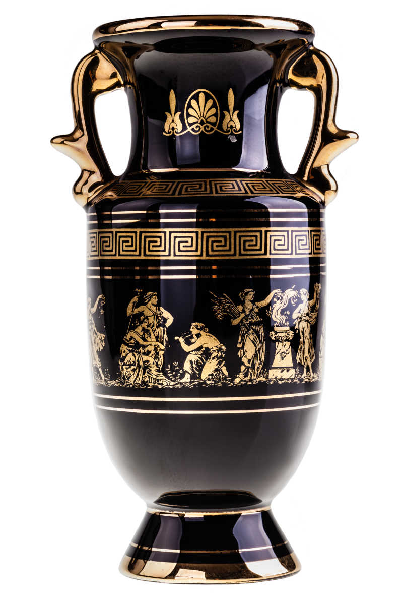 镀金的古希腊花瓶