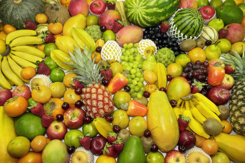 维生素丰富的水果的背景