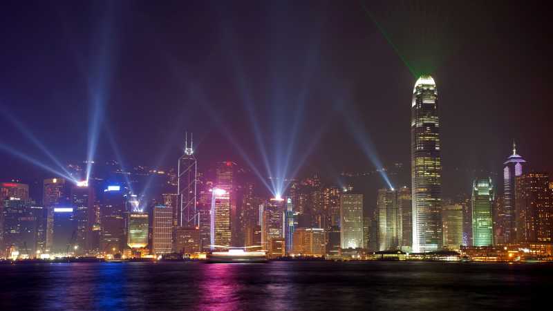 香港城市霓虹灯夜景