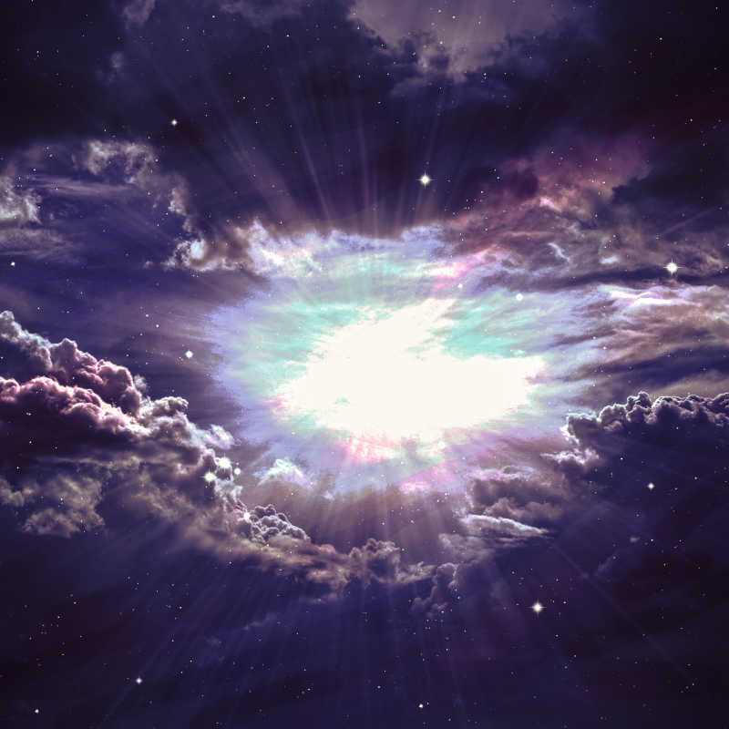 太空中的星云散发出的耀眼光芒