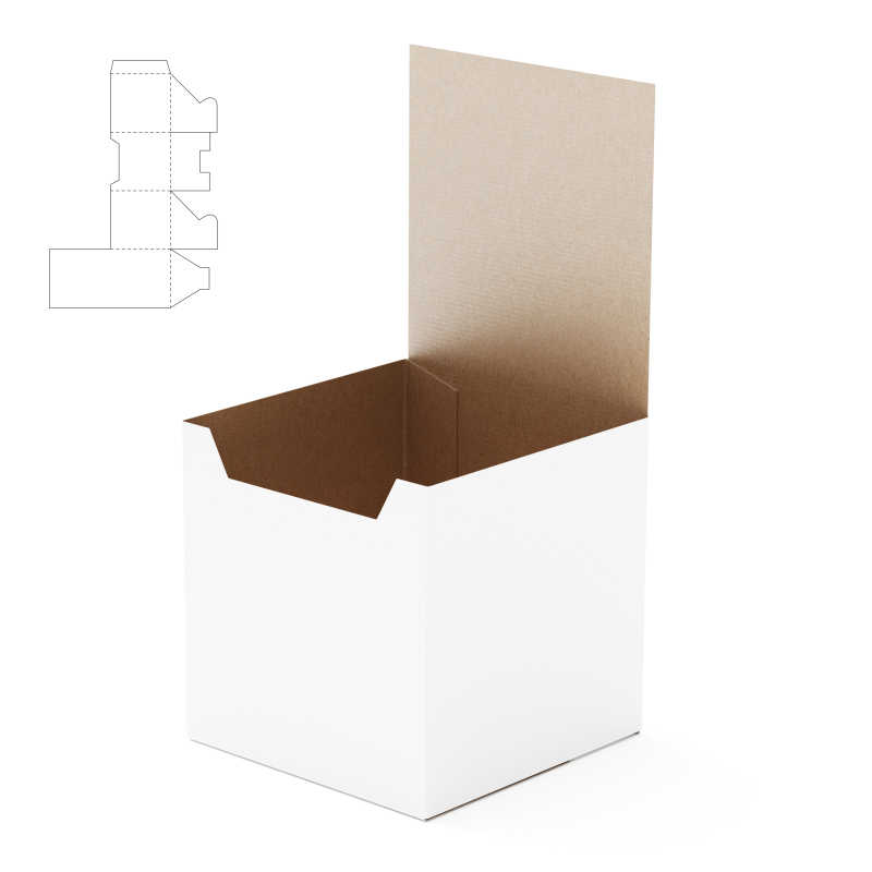 正方形纸板包装盒模板
