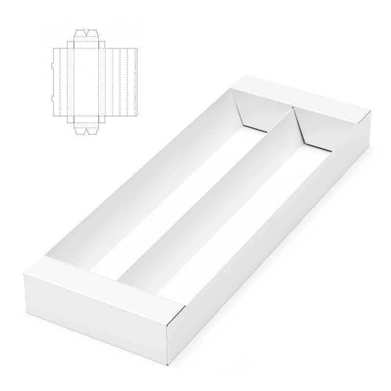 白色长方形带有分隔板的纸板包装盒