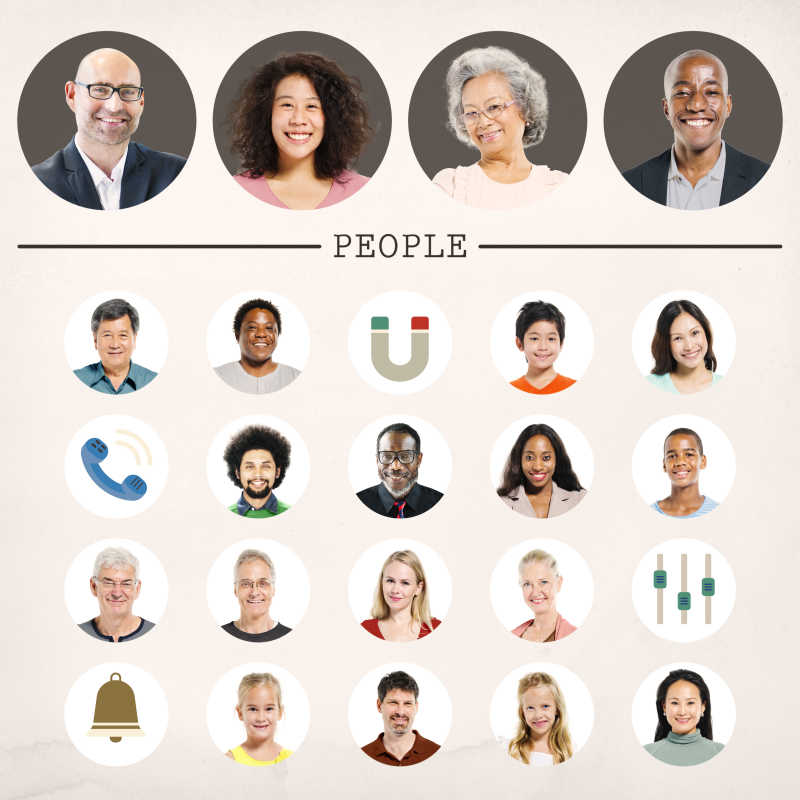 人的多样性社区肖像概念