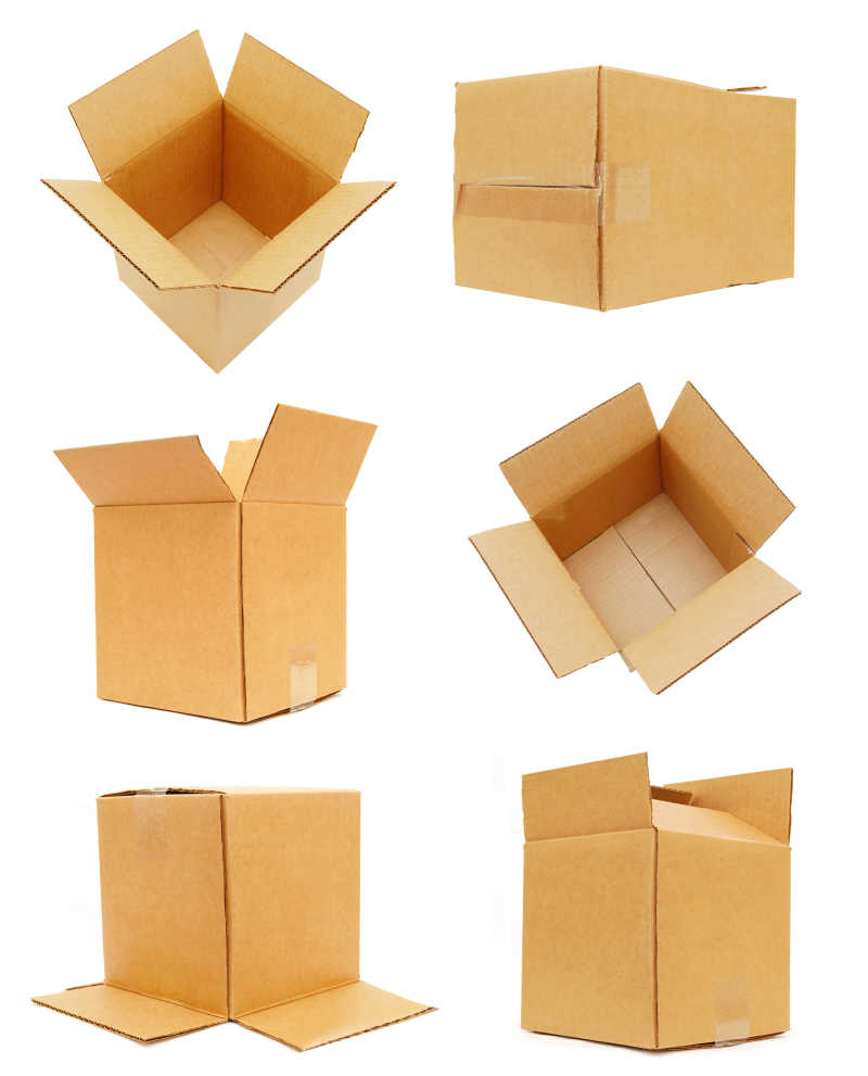 一个纸箱的不同角度