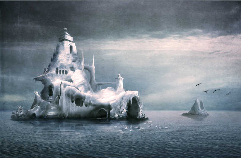 水面上的冰城堡