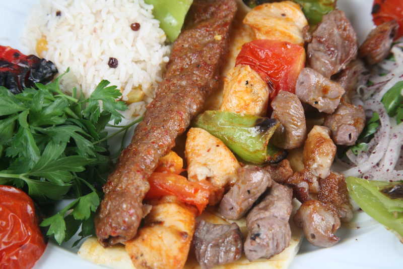 美味的土耳其肉类菜肴特写
