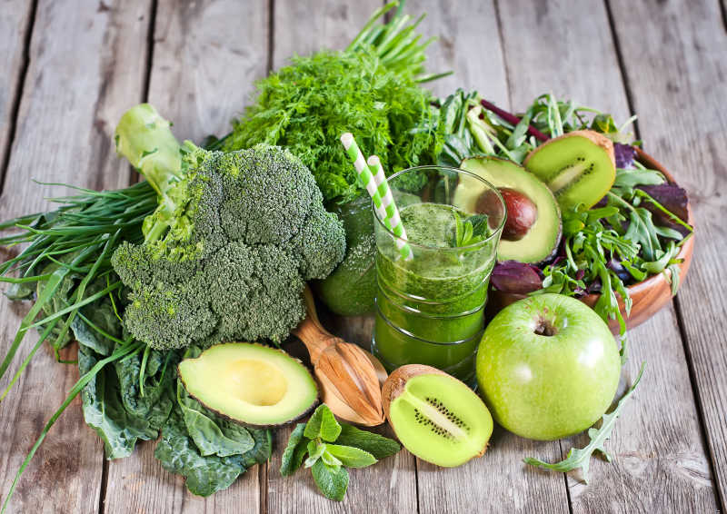 绿色健康的蔬菜与水果