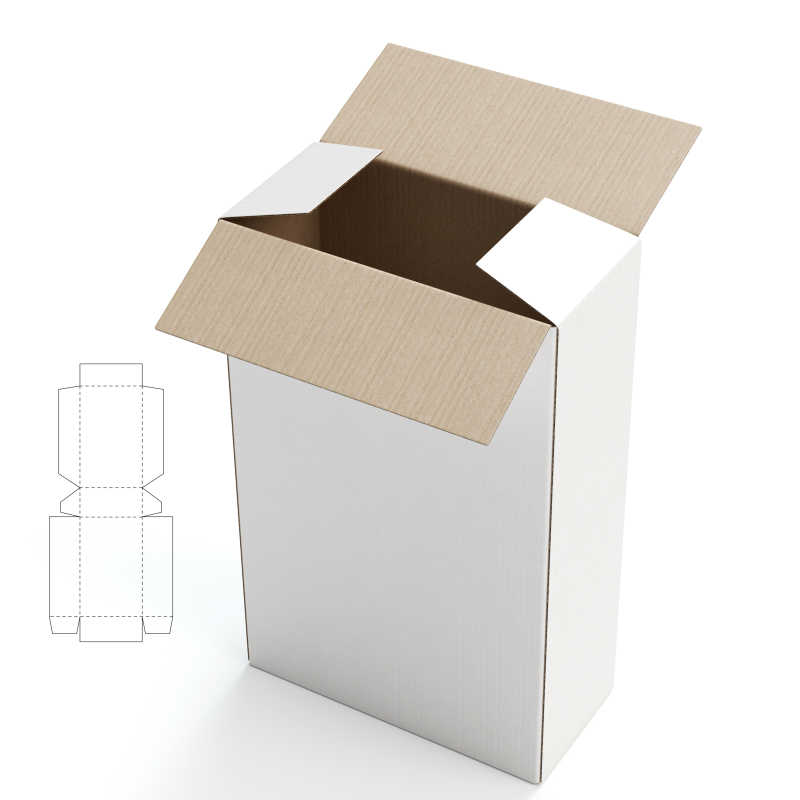 白色背景下的立体纸盒子