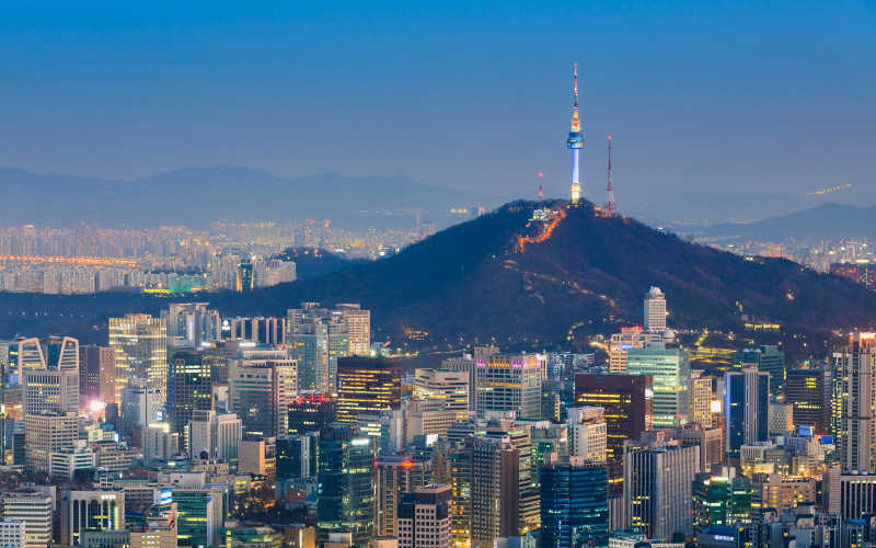 韩国汉城天空俯视图