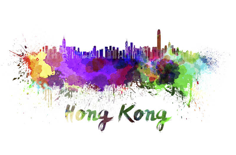 香港的城市水彩画