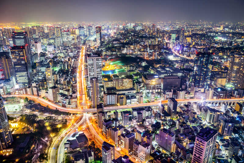 东京城市建筑繁华夜景