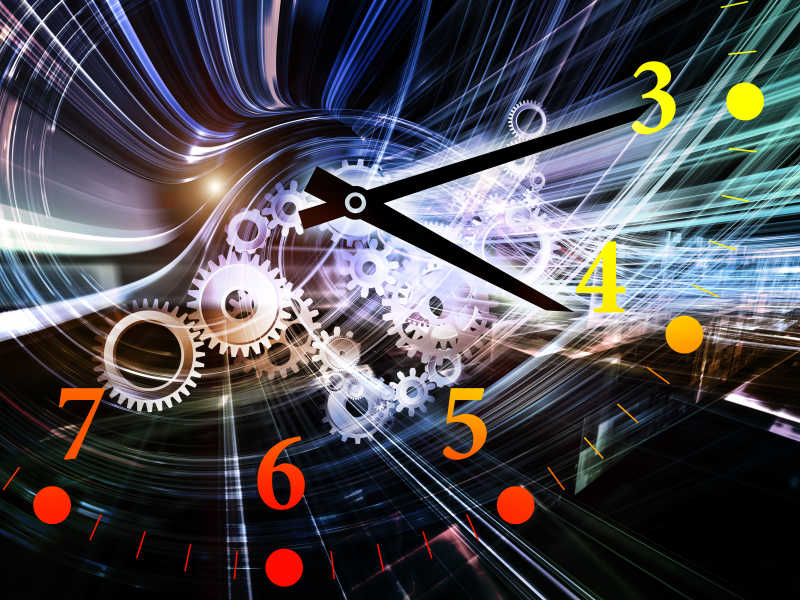 时钟和抽象元素在时间进展过去现在和将来