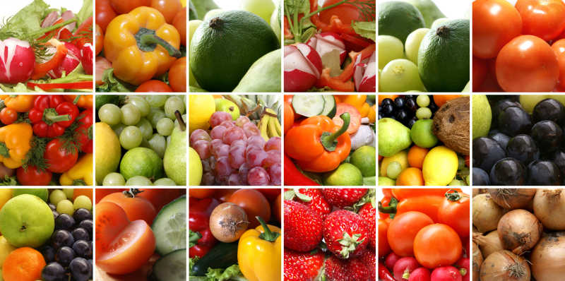 蔬菜和水果拼贴