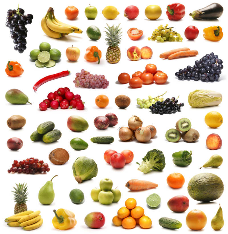 各种水果与蔬菜