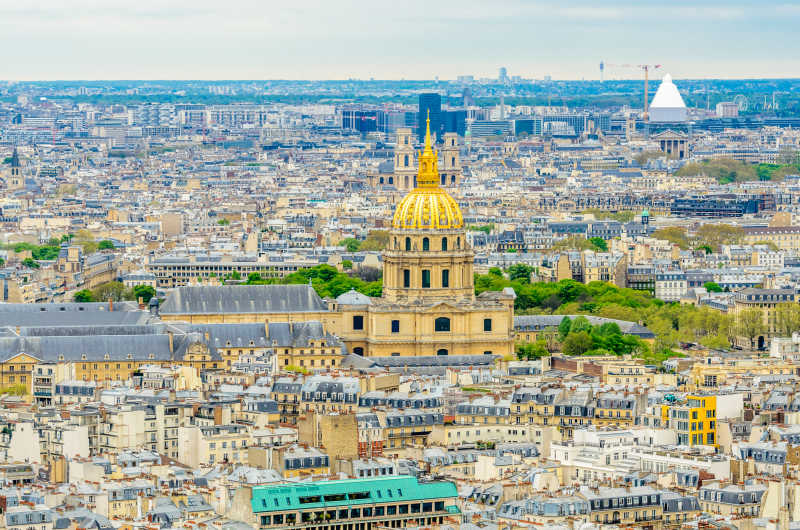 巴黎法国城市建筑鸟瞰