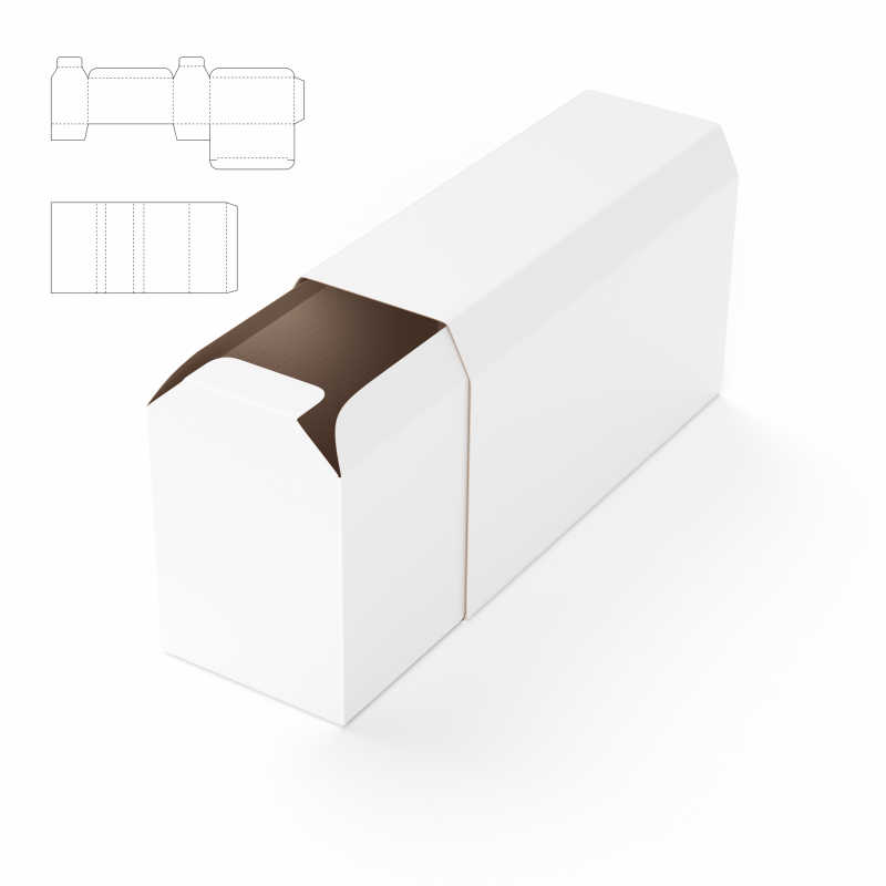白色开放空白包装纸箱