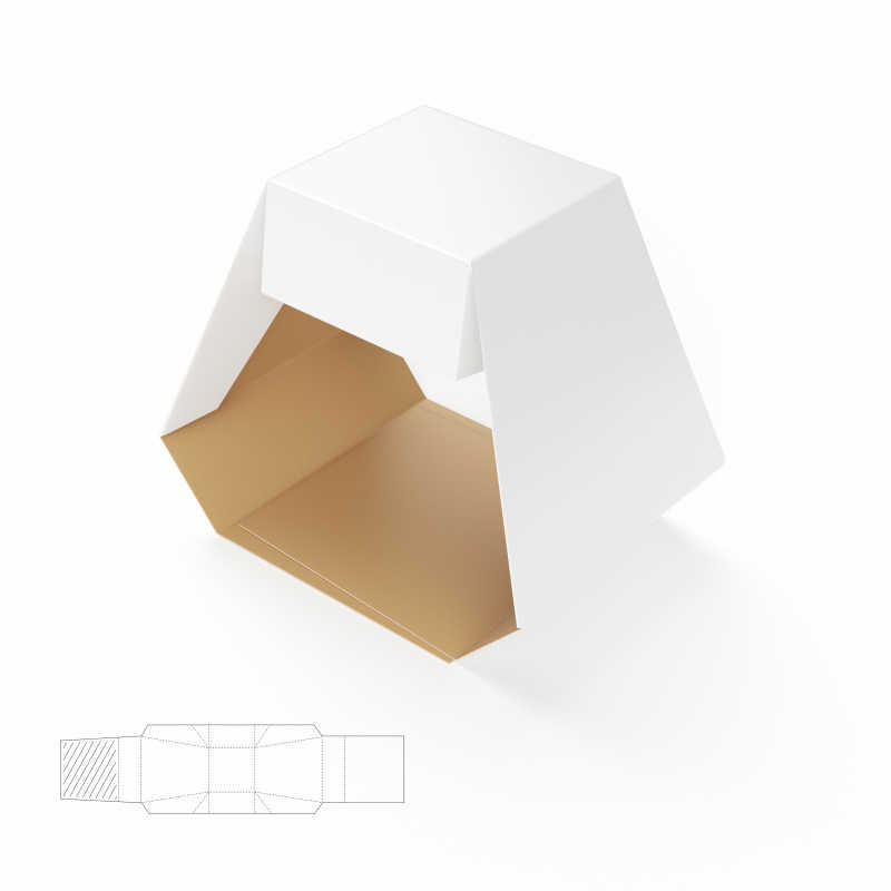 白色开放空白包装纸箱设计