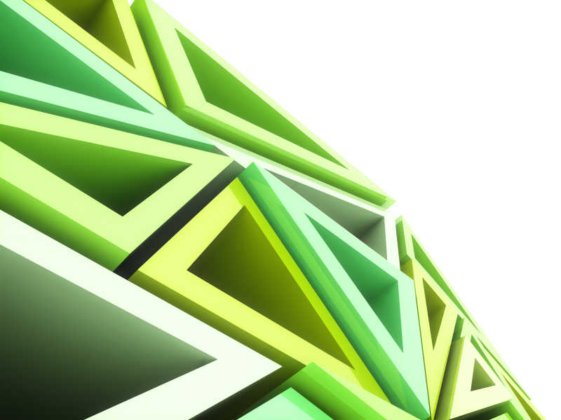 抽象的绿色的三角形组合几何背景