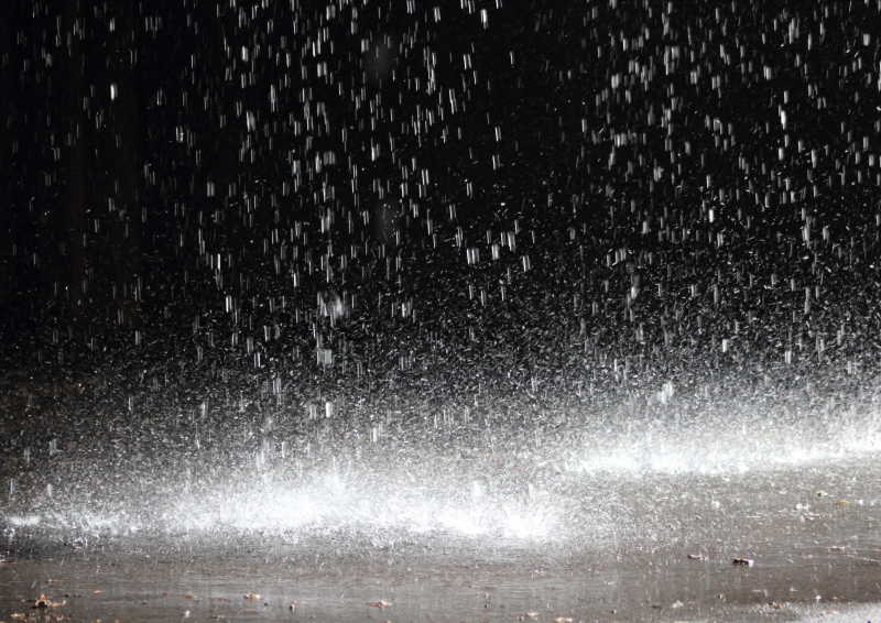 雨滴落在地面上