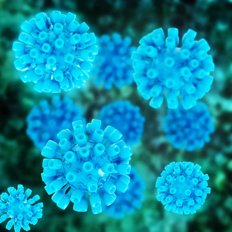 肝炎病毒3D渲染图