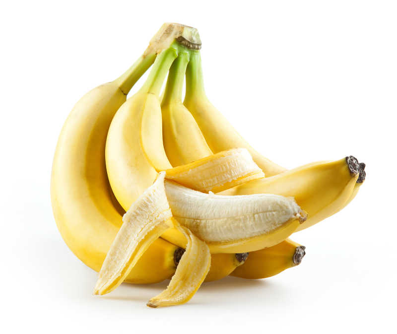 黄色拨开的香蕉