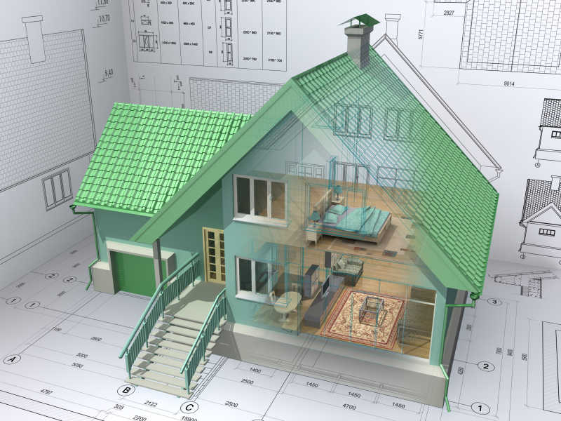 绿色的3D房子