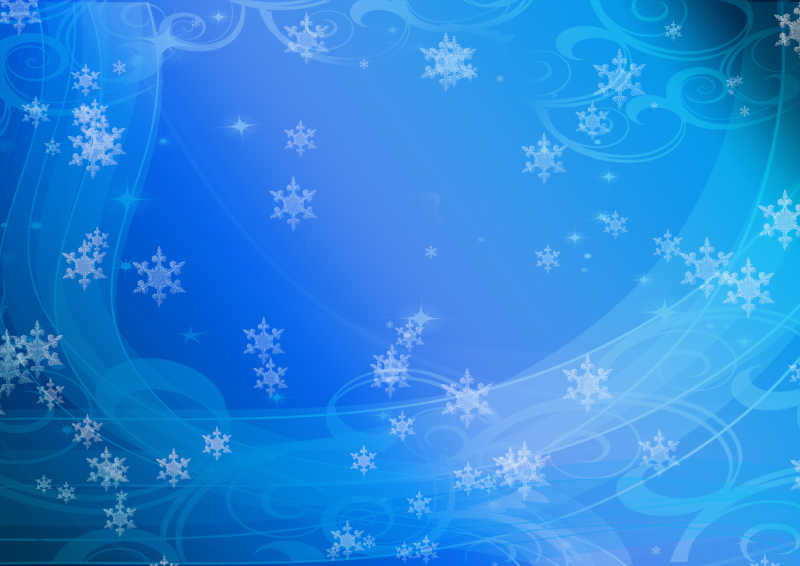 蓝色圣诞雪花背景