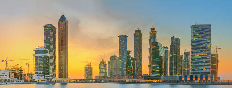 迪拜商业湾市区全景