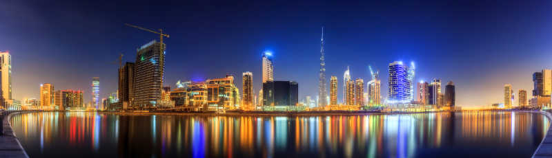 迪拜商业湾夜景