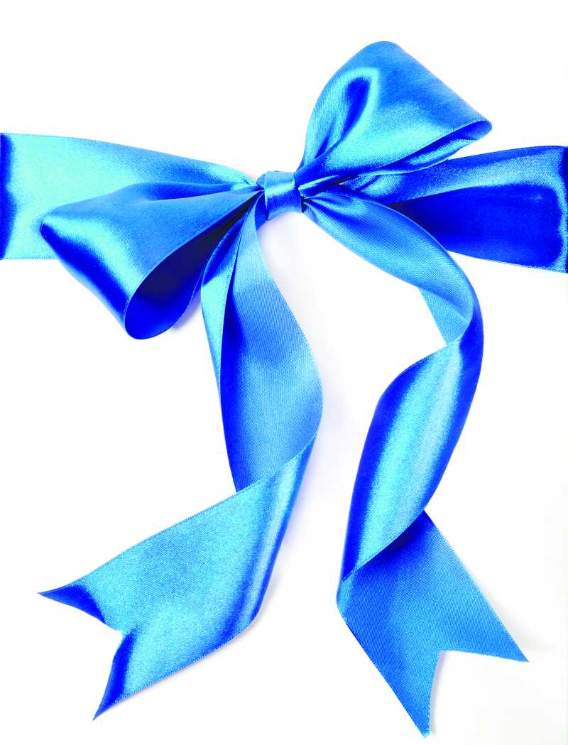 蓝色的蝴蝶结装饰品