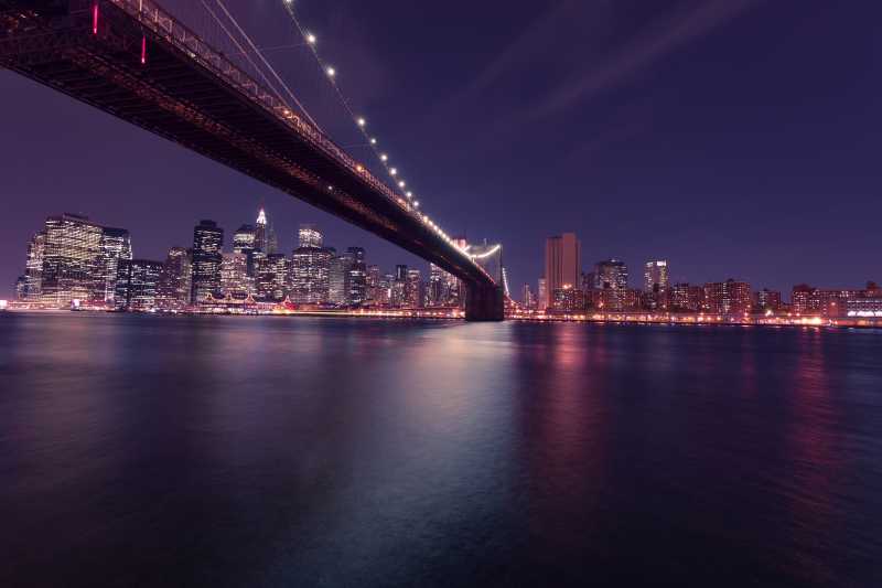 纽约桥梁夜景