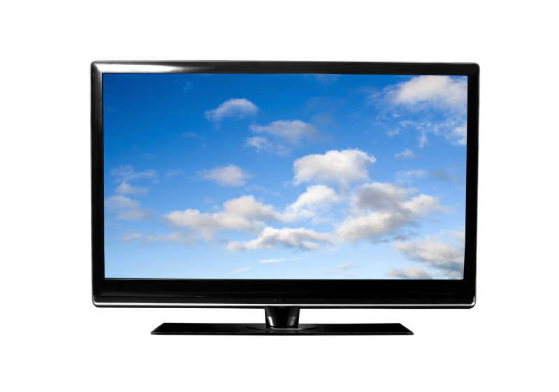 电视显示屏里的蓝天白云