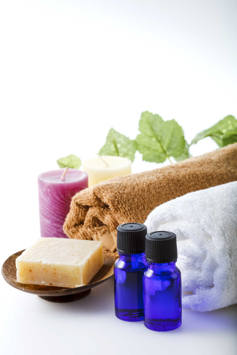 SPA芳香疗法精油皂和毛巾