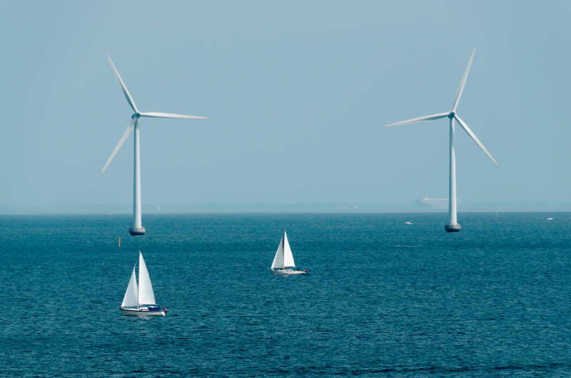 哥本哈根的海上风车