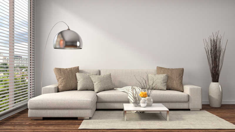 米色设计设计与沙发
