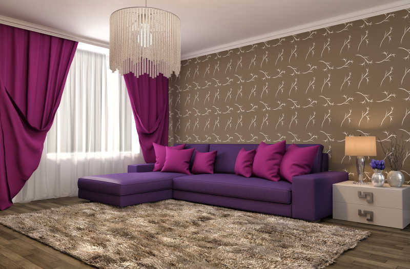 室内紫色沙发